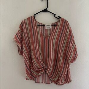 Sadie & Sage Striped Twist Blouse